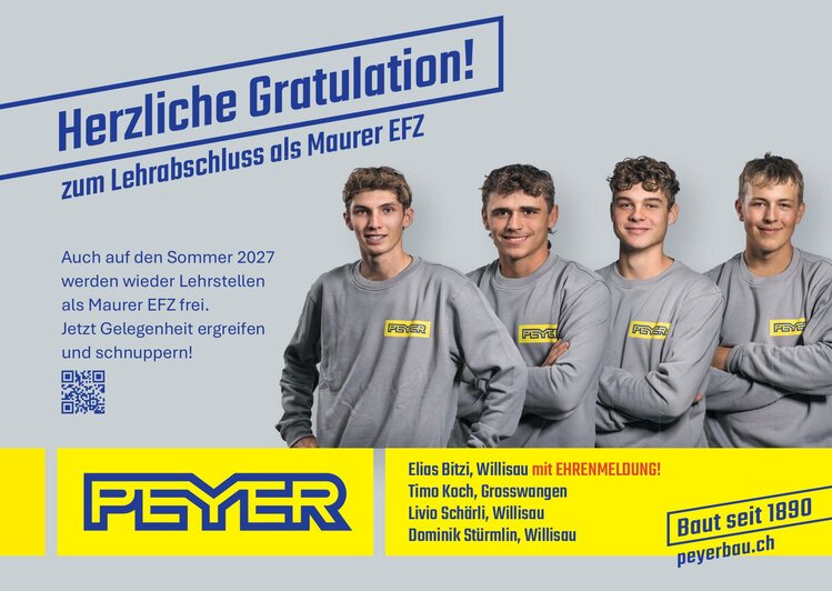 Gratulation zur Lehrabschlussprüfung