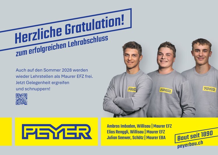 Gratulation zur Lehrabschlusspr&uuml;fung
